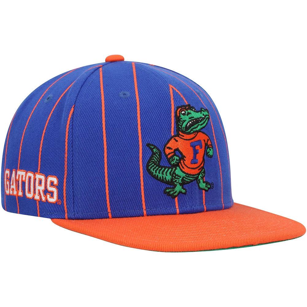 Men's Mitchell & Ness Royal Florida Gators Team Pinstripe Snapback Hat