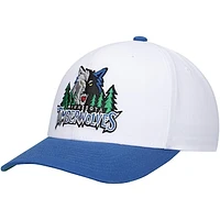 Men's Mitchell & Ness White/Blue Minnesota Timberwolves Hardwood Classics Core 2-Tone 2.0 Pro Snapback Hat