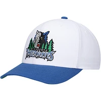 Men's Mitchell & Ness White/Blue Minnesota Timberwolves Hardwood Classics Core 2-Tone 2.0 Pro Snapback Hat