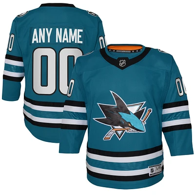 Youth Teal San Jose Sharks Home - Premier Custom Jersey