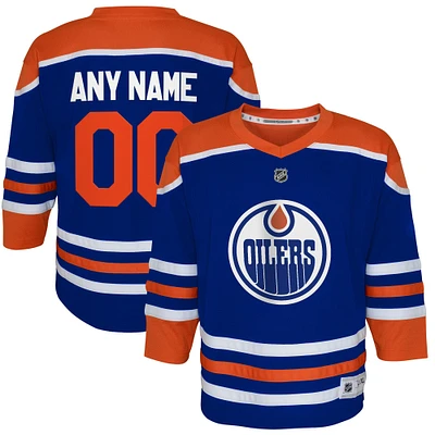 Youth Royal Edmonton Oilers Home Replica Custom - Jersey