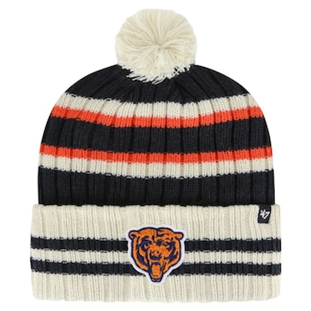 Men's '47  Navy/Cream Chicago Bears Legacy No Huddle Cuffed Knit Hat with Pom