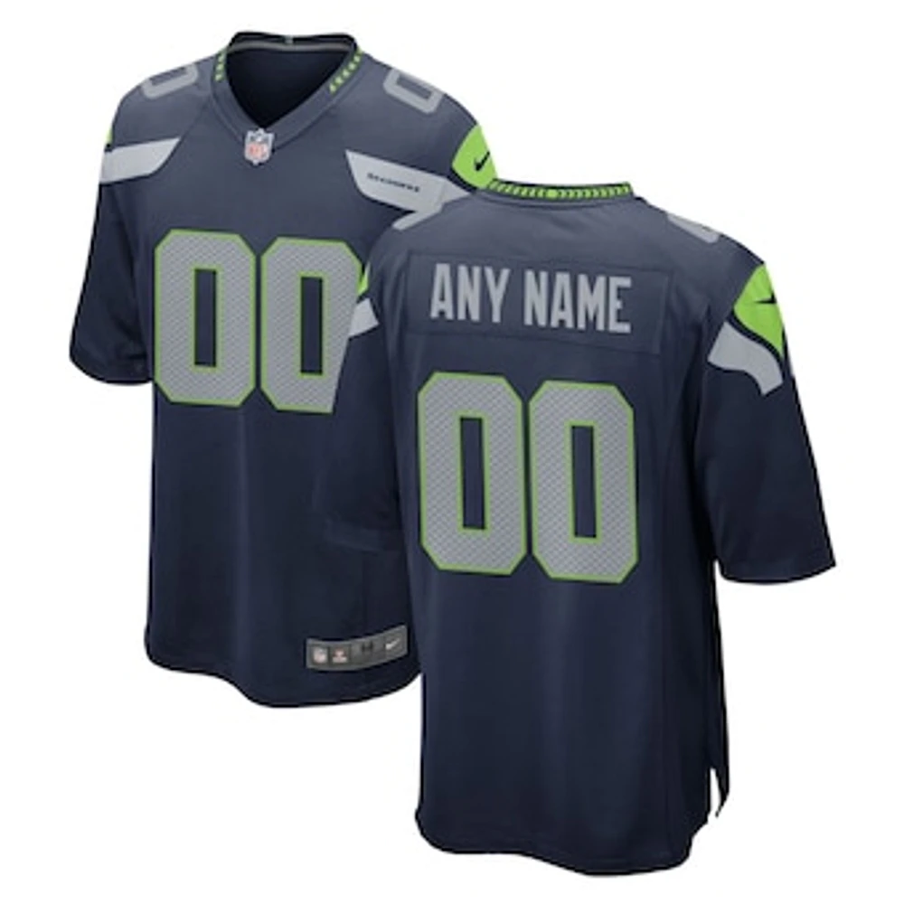 Men's Nike College Navy Seattle Seahawks - Custom Game Jersey