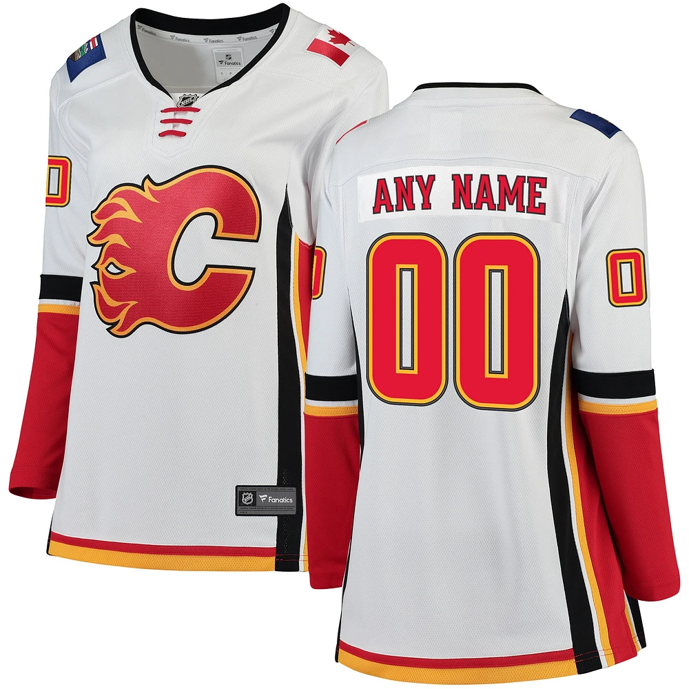 Women's Fanatics White Calgary Flames Breakaway - Custom Jersey