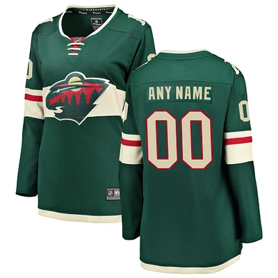 Women's Fanatics Green Minnesota Wild Breakaway - Custom Jersey