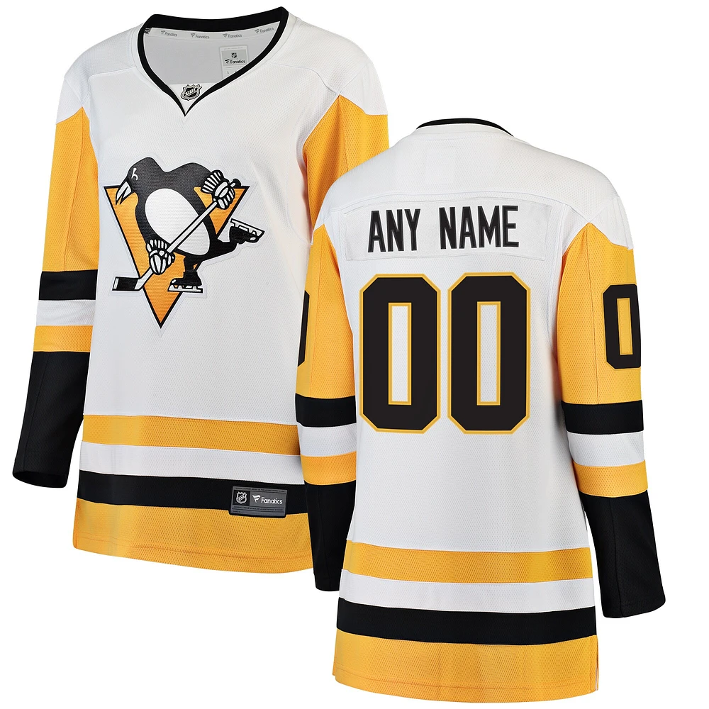 Women's Fanatics White Pittsburgh Penguins Breakaway Away Custom Jersey