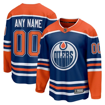 Men's Fanatics Royal Edmonton Oilers Home - Premier Breakaway Custom Jersey