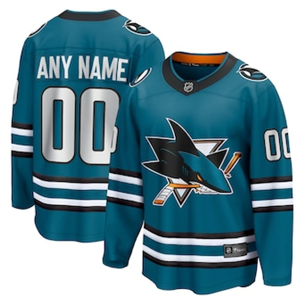 Men's Fanatics Teal San Jose Sharks Home - Premier Breakaway Custom Jersey