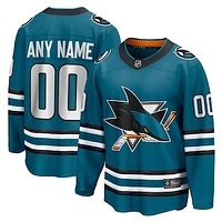 Men's Fanatics Teal San Jose Sharks Home - Premier Breakaway Custom Jersey