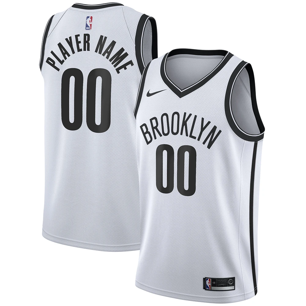 Men's Nike White Brooklyn Nets 2020/21 Swingman Custom Jersey - Association Edition