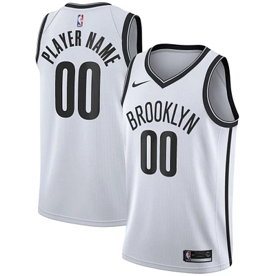 Men's Nike White Brooklyn Nets 2020/21 Swingman Custom Jersey - Association Edition