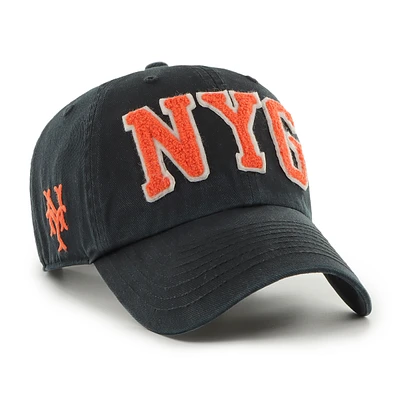 Men's '47 Black New York Giants Cooperstown Collection Hand Off Clean Up Adjustable Hat