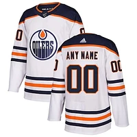 Men's adidas White Edmonton Oilers Away - Authentic Custom Jersey