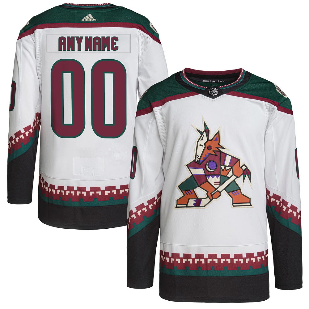 Men's adidas  White Arizona Coyotes Away Primegreen Authentic Custom Jersey