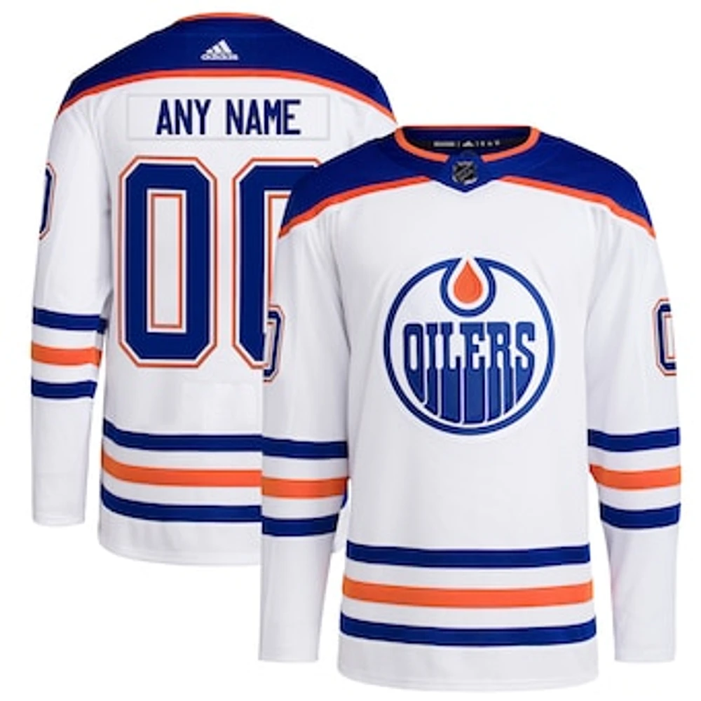 Men's adidas  White Edmonton Oilers  Away Primegreen Authentic Custom Jersey