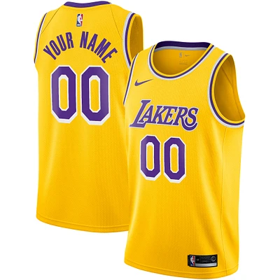 Men's Nike Gold Los Angeles Lakers 2020/21 - Swingman Custom Jersey - Icon Edition