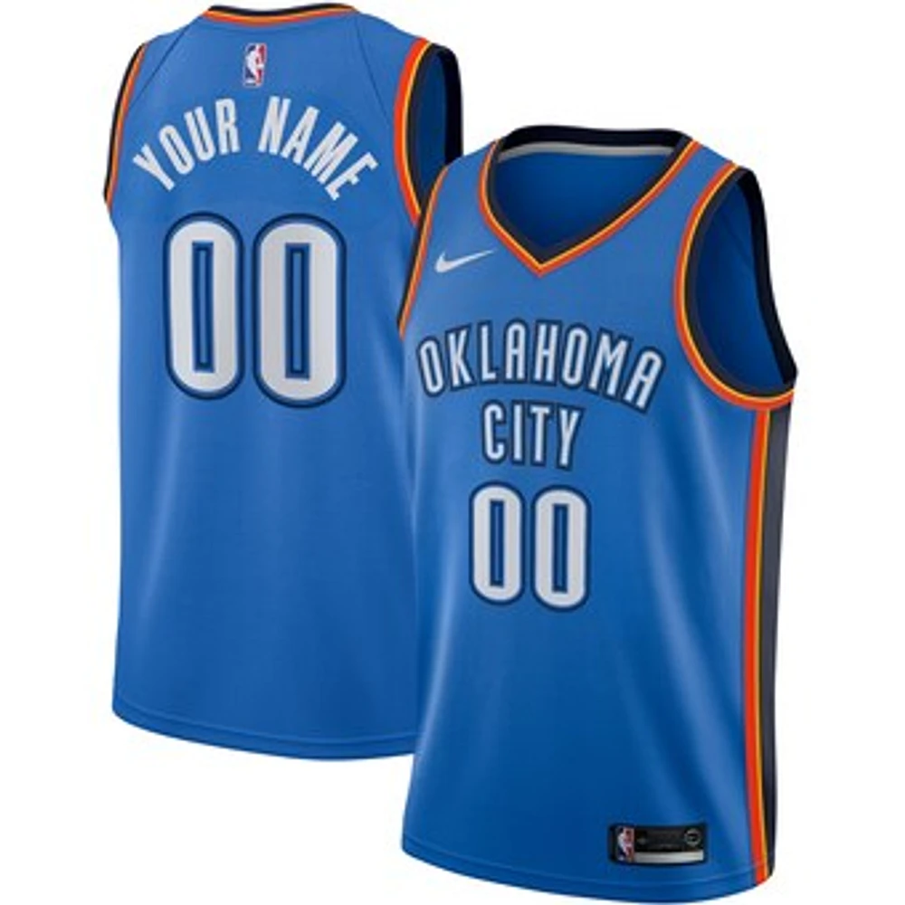 Men's Nike Blue Oklahoma City Thunder - Swingman Custom Jersey - Icon Edition