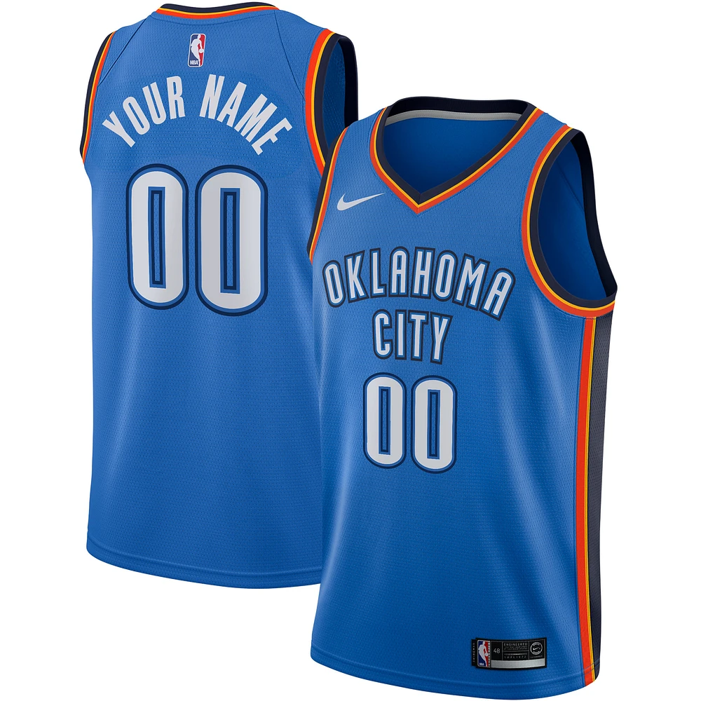 Men's Nike Blue Oklahoma City Thunder - Swingman Custom Jersey - Icon Edition