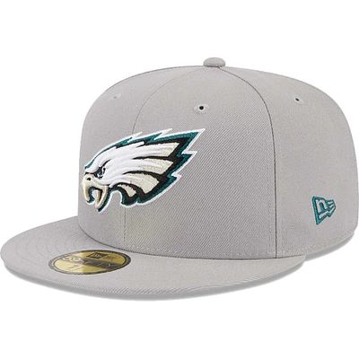 Men's New Era Gray Philadelphia Eagles Omaha 59FIFTY Fitted Hat