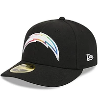 Men's New Era Black Los Angeles Chargers NFL Crucial Catch Low Profile 59FIFTY Fitted Hat