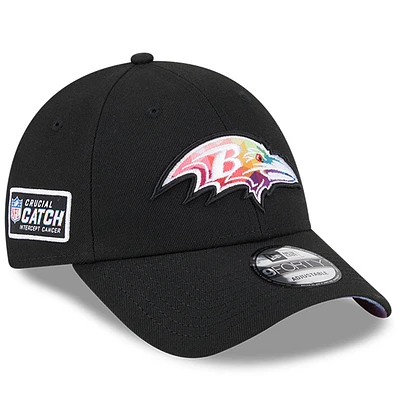 Men's New Era  Black Baltimore Ravens 2023 NFL Crucial Catch 9FORTY Adjustable Hat