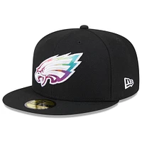 Men's New Era  Black Philadelphia Eagles 2023 NFL Crucial Catch 59FIFTY Fitted Hat