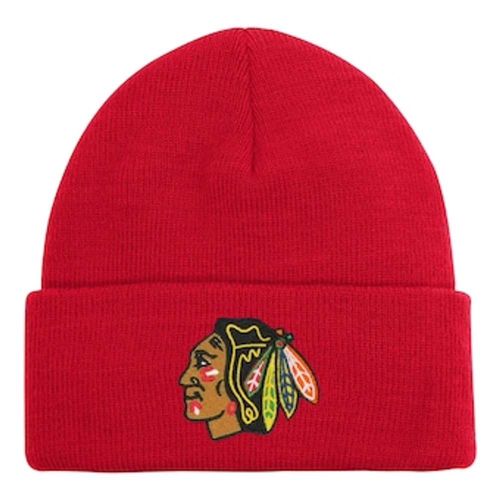 Youth Chicago Blackhawks Red Essential Cuffed Knit Hat