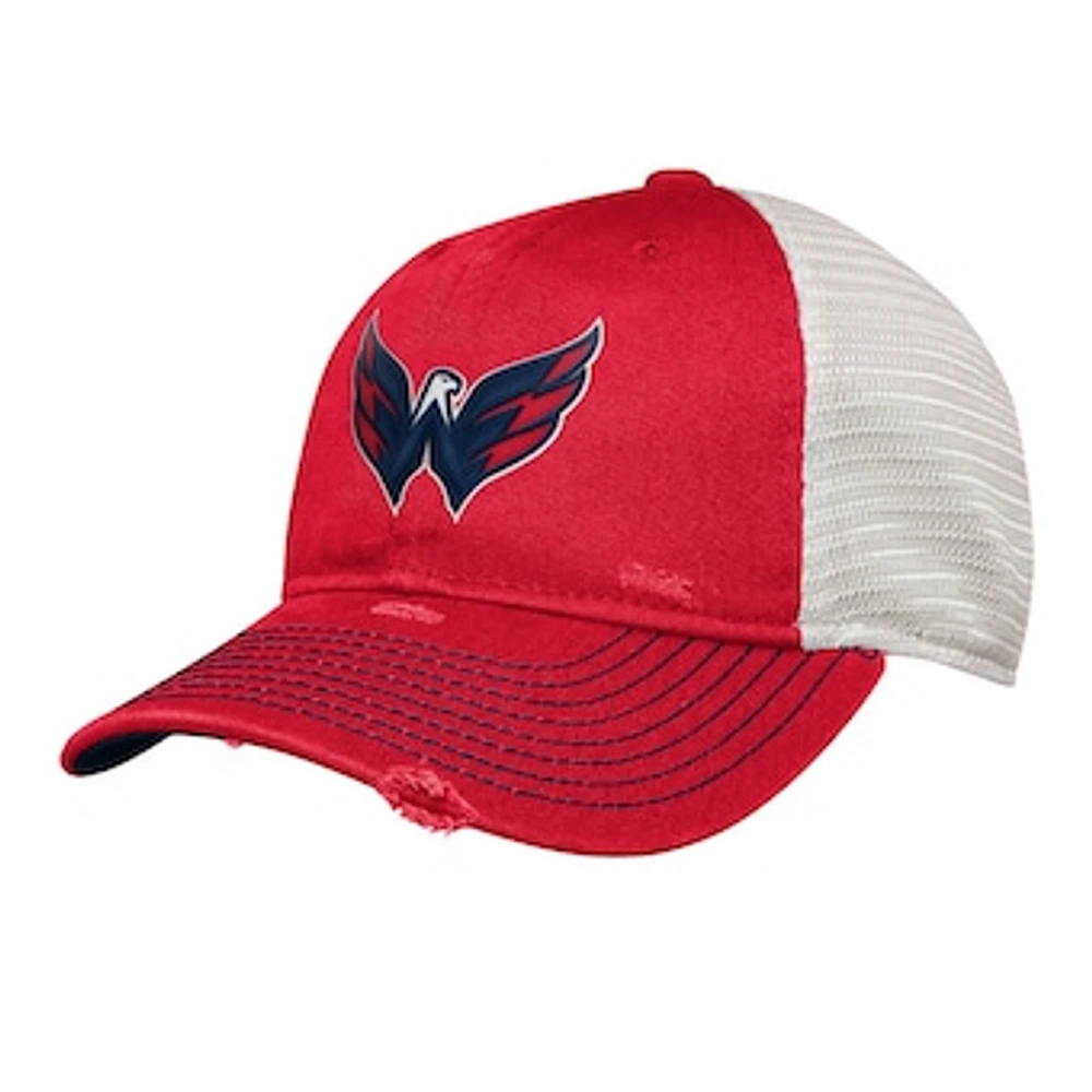 Youth Red Washington Capitals Slouch Trucker Adjustable Hat