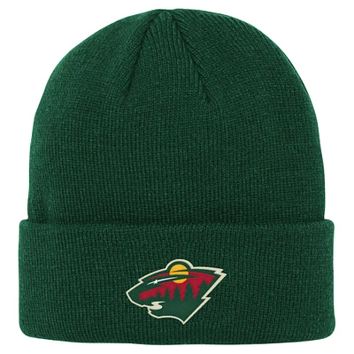 Youth Minnesota Wild Green Essential Cuffed Knit Hat