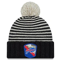 Women's New Era  Black Buffalo Bills 2023 Salute To Service Cuffed Pom Knit Hat