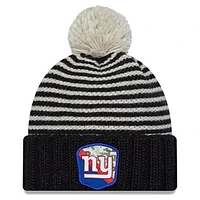 Women's New Era  Black New York Giants 2023 Salute To Service Cuffed Pom Knit Hat