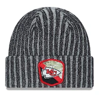 Youth New Era  Black Kansas City Chiefs 2023 Salute To Service Cuffed Knit Hat