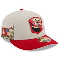 Men's New Era  Stone/Scarlet San Francisco 49ers 2023 Salute To Service Low Profile 59FIFTY Fitted Hat