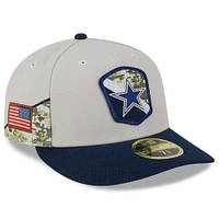 Men's New Era Stone/Navy Dallas Cowboys 2023 Salute To Service Low Profile 59FIFTY Fitted Hat