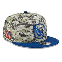 Men's New Era  Camo/Royal Indianapolis Colts 2023 Salute To Service 9FIFTY Snapback Hat