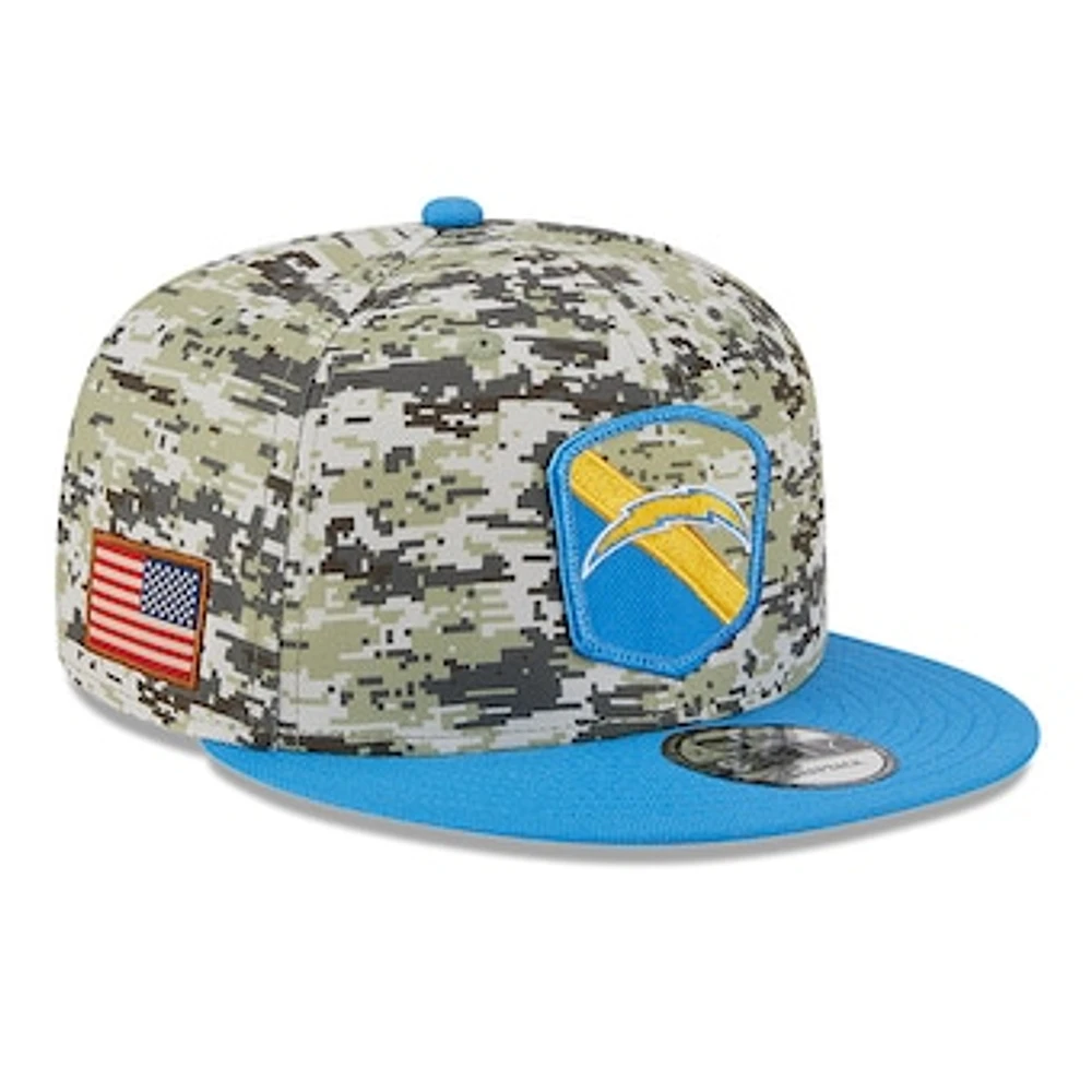 Men's New Era  Camo/Powder Blue Los Angeles Chargers 2023 Salute To Service 9FIFTY Snapback Hat