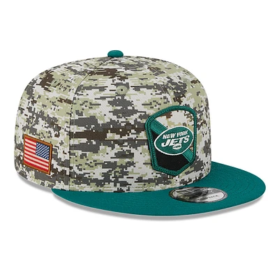 Men's New Era  Camo/Green New York Jets 2023 Salute To Service 9FIFTY Snapback Hat