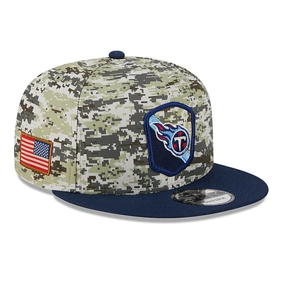 Men's New Era  Camo/Navy Tennessee Titans 2023 Salute To Service 9FIFTY Snapback Hat