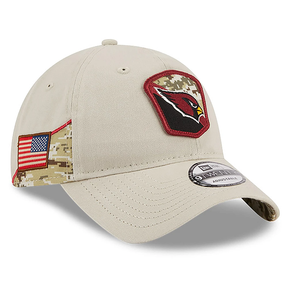 Men's New Era  Stone Arizona Cardinals 2023 Salute To Service 9TWENTY Adjustable Hat