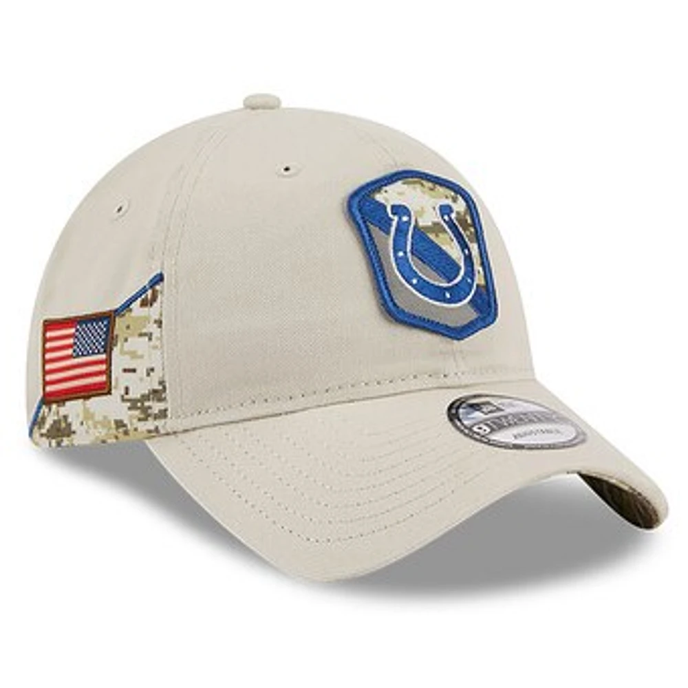 Men's New Era  Stone Indianapolis Colts 2023 Salute To Service 9TWENTY Adjustable Hat