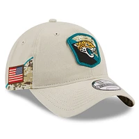 Men's New Era  Stone Jacksonville Jaguars 2023 Salute To Service 9TWENTY Adjustable Hat