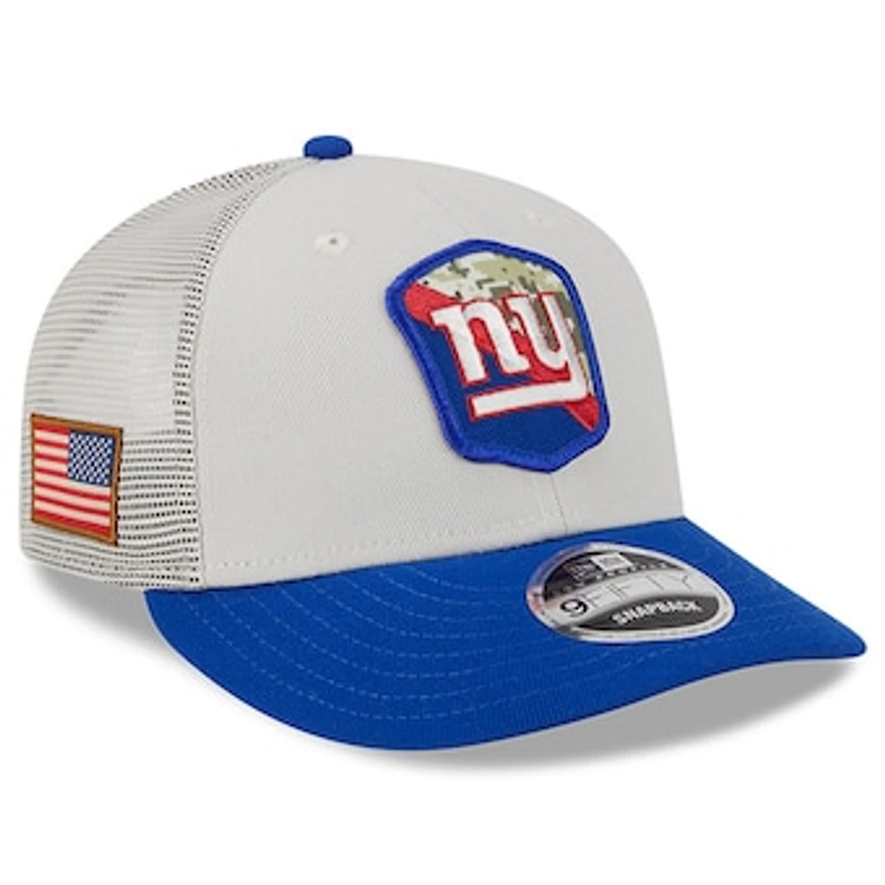 Men's New Era  Stone/Royal New York Giants 2023 Salute To Service Low Profile 9FIFTY Snapback Hat