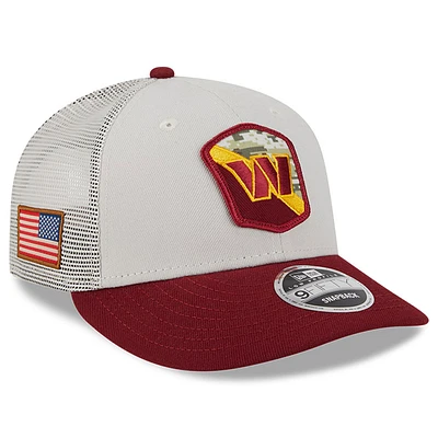 Men's New Era  Stone/Burgundy Washington Commanders 2023 Salute To Service Low Profile 9FIFTY Snapback Hat