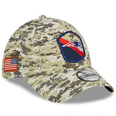 Men's New Era Camo New England Patriots 2023 Salute To Service 39THIRTY Flex Hat