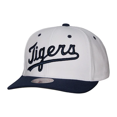 Men's Mitchell & Ness White Detroit Tigers Cooperstown Collection Pro Crown Snapback Hat