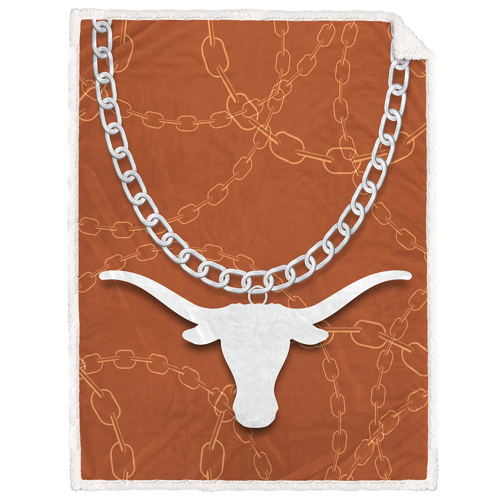 Texas Longhorns 60'' x 80'' Fan Chain Flannel Sherpa Blanket