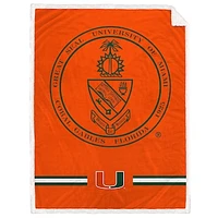 Miami Hurricanes 60'' x 80'' University Seal Flannel Sherpa Blanket