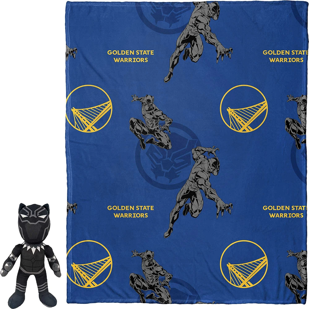 Northwest x Disney Golden State Warriors Black Panther Hugger Pillow & Throw Blanket Set