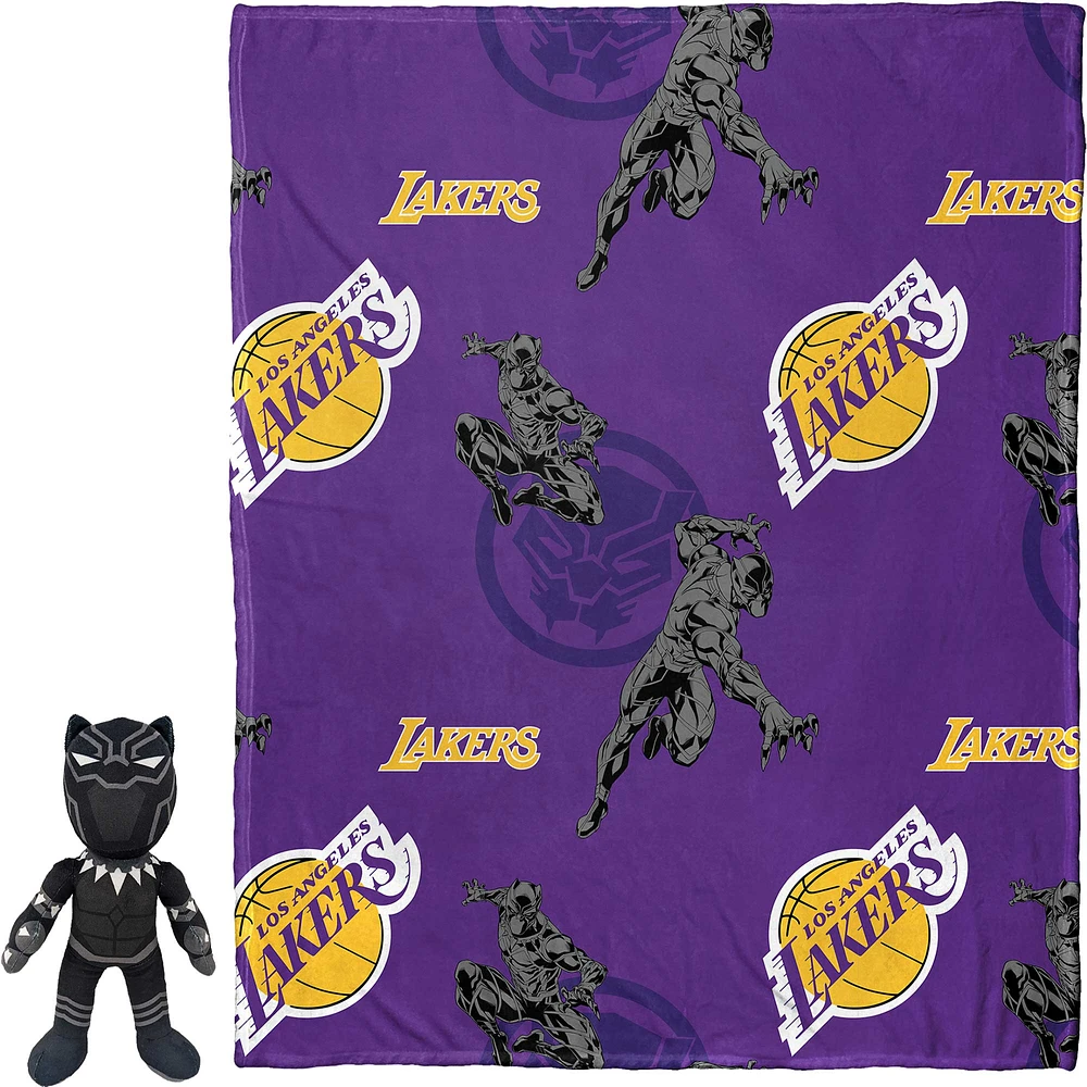 Northwest x Disney Los Angeles Lakers Black Panther Hugger Pillow & Throw Blanket Set