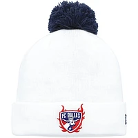 Men's New Era  White FC Dallas Jersey Hook Cuffed Knit Hat with Pom